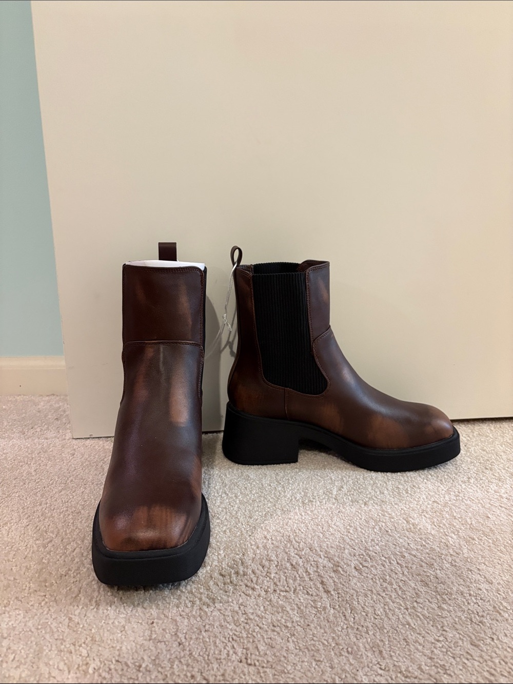 American Eagle Outfitters Brown Chelsea Platform Boots
